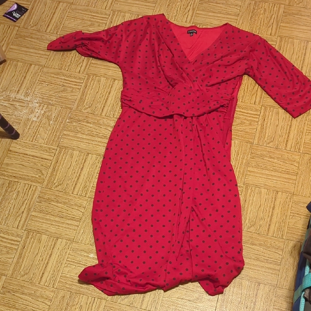 Red Polka Dot Wrap Dress